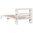 sengeramme med sengegavl 75x190 cm massivt fyrretræ hvid