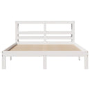 sengeramme med sengegavl 120x190 cm massivt fyrretræ hvid