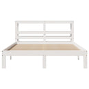 sengeramme med sengegavl135x190 cm massivt fyrretræ hvid