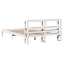 sengeramme med sengegavl135x190 cm massivt fyrretræ hvid