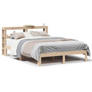 sengeramme med sengegavl 140x200 cm massivt fyrretræ hvid