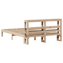 sengeramme med sengegavl 140x200 cm massivt fyrretræ hvid