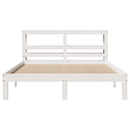 sengeramme med sengegavl 150x200 cm massivt fyrretræ hvid