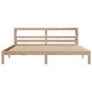 sengeramme med sengegavl 200x200 cm massivt fyrretræ