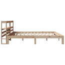 sengeramme med sengegavl 200x200 cm massivt fyrretræ