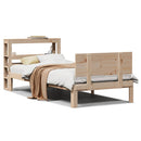 sengeramme med sengegavl 75x190 cm massivt fyrretræ