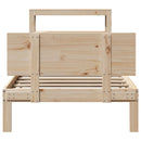sengeramme med sengegavl 90x190 cm massivt fyrretræ