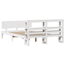 sengeramme med sengegavl135x190 cm massivt fyrretræ hvid
