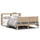 sengeramme med sengegavl 140x190 cm massivt fyrretræ