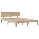 sengeramme med sengegavl 140x190 cm massivt fyrretræ