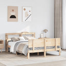 sengeramme med sengegavl 140x190 cm massivt fyrretræ