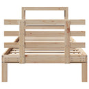 sengeramme med sengegavl 75x190 cm massivt fyrretræ