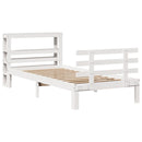 sengeramme med sengegavl 75x190 cm massivt fyrretræ hvid