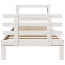 sengeramme med sengegavl 75x190 cm massivt fyrretræ hvid
