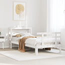 Sengeramme med hovedgærde uden madras Hvid 90x190 cm