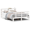 sengeramme med sengegavl135x190 cm massivt fyrretræ hvid