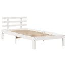 Sengeramme med hovedgærde uden madras Hvid 90x200 cm