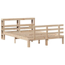 sengeramme med sengegavl 140x200 cm massivt fyrretræ hvid