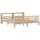 sengeramme med sengegavl 180x200 cm massivt fyrretræ