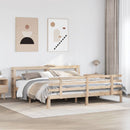 sengeramme med sengegavl 180x200 cm massivt fyrretræ