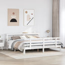 Sengeramme med hovedgærde uden madras Hvid 180x200 cm