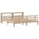 sengeramme med sengegavl 200x200 cm massivt fyrretræ