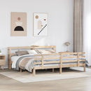 sengeramme med sengegavl 200x200 cm massivt fyrretræ