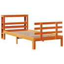 sengeramme med sengegavl 75x190 cm massivt fyrretræ gyldenbrun