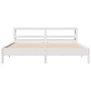 sengeramme uden madras 200x200 cm massivt fyrretræ hvid