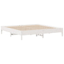 sengeramme uden madras 200x200 cm massivt fyrretræ hvid