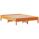 sengeramme uden madras 160x200 cm massivt fyrretræ gyldenbrun