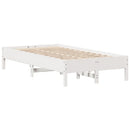 sengeramme uden madras 90x200 cm massivt fyrretræ hvid