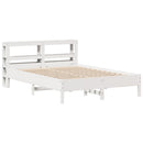 sengeramme uden madras 135x190 cm massivt fyrretræ hvid