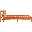 sengeramme uden madras 135x190 cm massivt fyrretræ brun