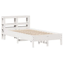 sengeramme uden madras 120x190 cm massivt fyrretræ hvid