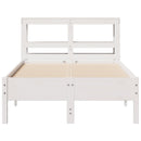 sengeramme uden madras 120x190 cm massivt fyrretræ hvid