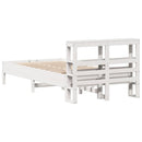 sengeramme uden madras 120x190 cm massivt fyrretræ hvid
