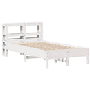sengeramme uden madras 90x190 cm massivt fyrretræ hvid