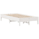 sengeramme uden madras 75x190 cm massivt fyrretræ hvid
