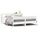 sengeramme uden madras 200x200 cm massivt fyrretræ hvid
