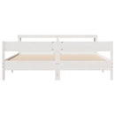 sengeramme uden madras 200x200 cm massivt fyrretræ hvid