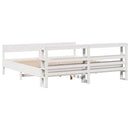 sengeramme uden madras 200x200 cm massivt fyrretræ hvid
