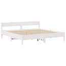 sengeramme uden madras 200x200 cm massivt fyrretræ hvid