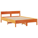 sengeramme uden madras 140x200 cm massivt fyr gyldenbrun