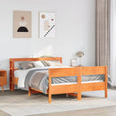 sengeramme uden madras 140x200 cm massivt fyr gyldenbrun