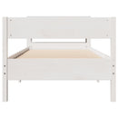 sengeramme uden madras 90x200 cm massivt fyrretræ hvid