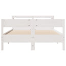 sengeramme uden madras 140x190 cm massivt fyrretræ hvid