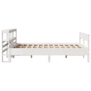 sengeramme uden madras 140x190 cm massivt fyrretræ hvid