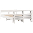 sengeramme uden madras 140x190 cm massivt fyrretræ hvid