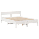 sengeramme uden madras 140x190 cm massivt fyrretræ hvid